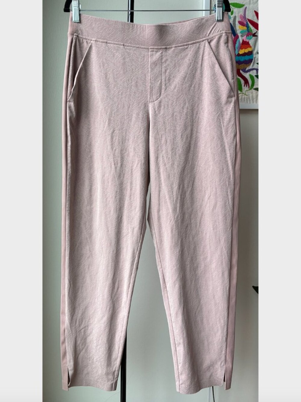 Athleta Pink Textured Brooklyn Textured Ankle Pant - Size 10